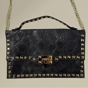 Persaman New York Made in Italy womens Leather snake skin crossbody bag